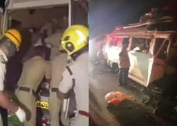 काळाचा घाला ! कर्नाटकात भीषण अपघात, भाविकांच्या बसची ट्रकला धडक ; 13 भाविकांचा मृत्यू तर 2 भाविक गंभीर जखमी