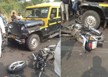 मोठी बातमी ! लग्नकार्यासाठी जाताना काळाचा घाला, प्रवासी वाहतूक करणाऱ्या जीपची दुचाकीला धडक, आईसह दोन चिमुकल्यांचा अपघातात जागीच मृत्यू तर वडील गंभीर जखमी