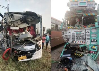 भीषण अपघात ! पंढरपूरजवळ भाविकांच्या बसला ट्रकची जोरदार धडक, भीषण अपघातात दोन भाविकांचा जागीच मृत्यू तर अनेक प्रवासी गंभीर जखमी