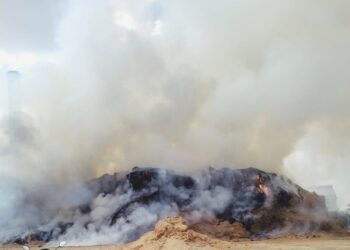 मोठी बातमी ! मंगळवेढा तालुक्यातील नंदुर येथील आवताडे शुगरच्या बगॅसला भीषण आग ; 5000 मे टन बगॅस जळून खाक, अंदाजे 2 कोटींचे नुकसान
